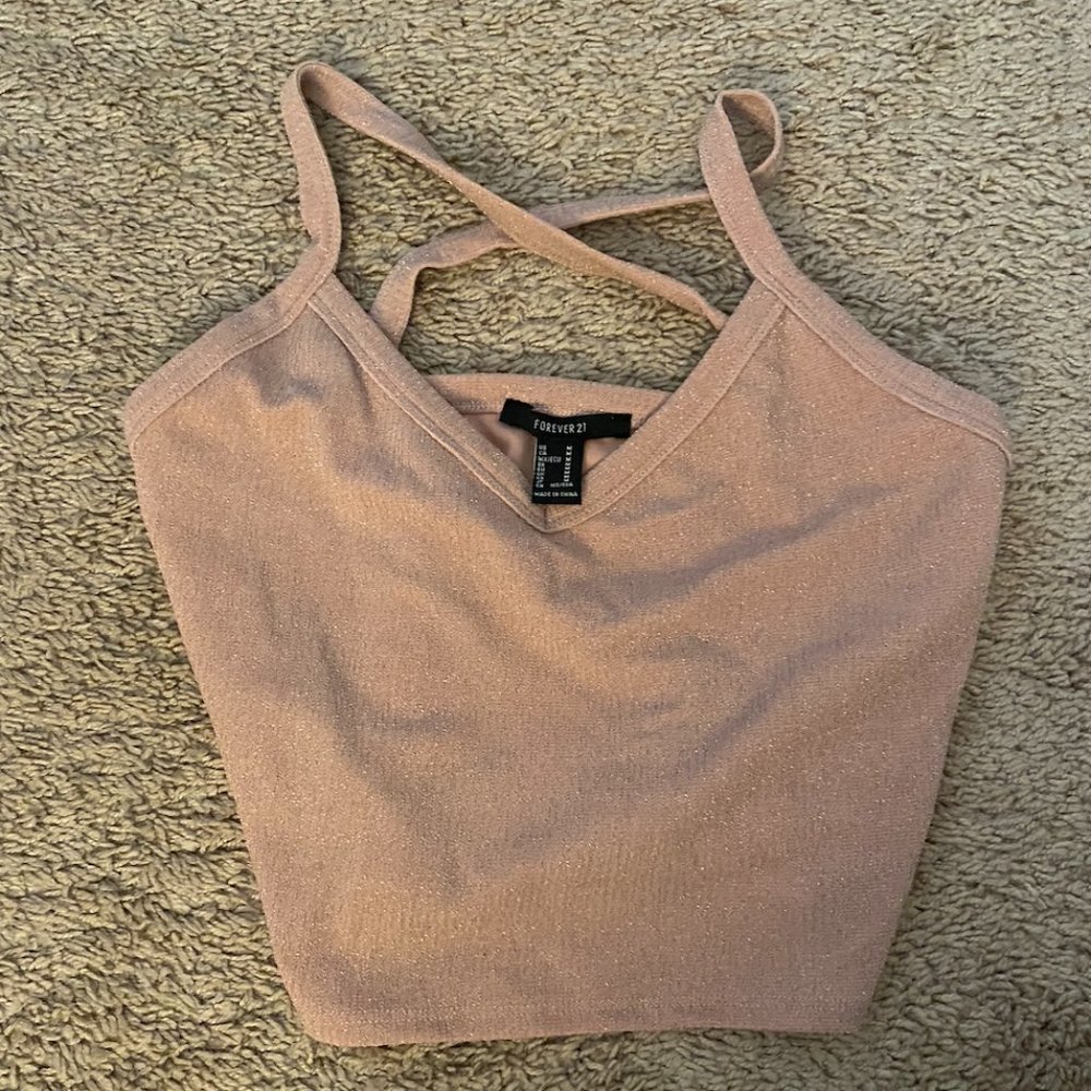 Pink sparkle crop top